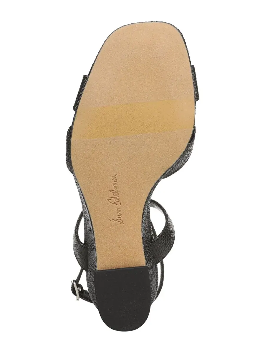 Женские сандалии на танкетке Davi с ремешками Sam Edelman — изображение 5 из 5, черный