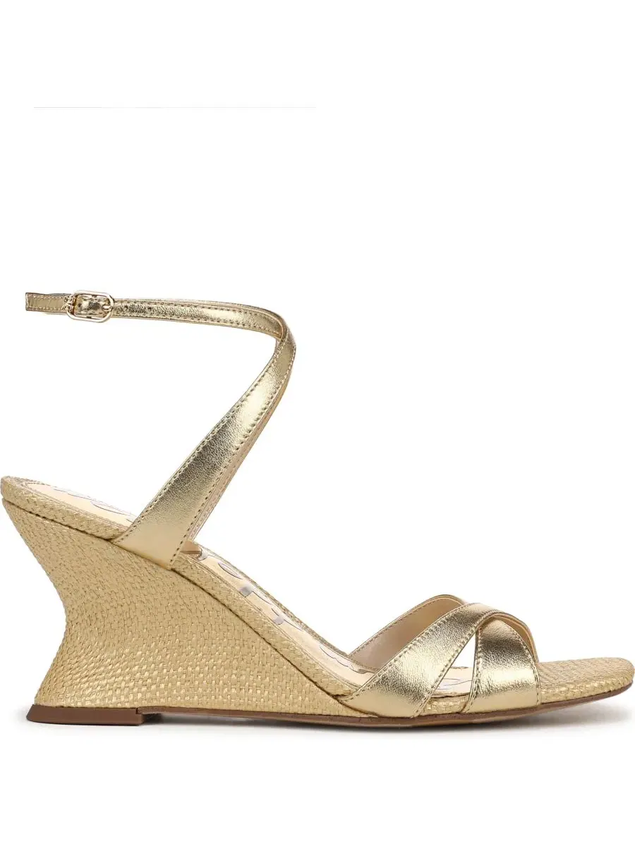 Женские сандалии на танкетке Davi с ремешками Sam Edelman — изображение 2 из 5, золотистый