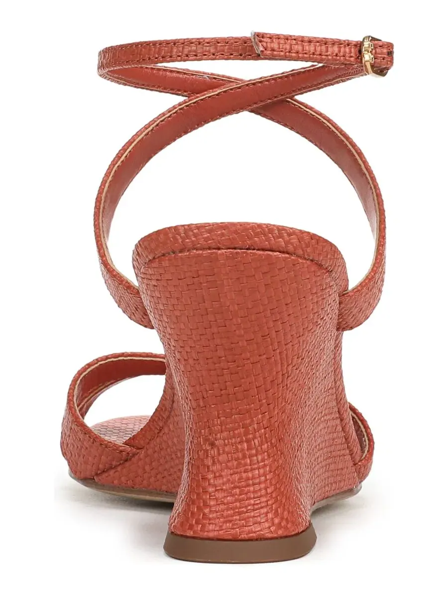 Женские сандалии на танкетке Davi с ремешками Sam Edelman — изображение 3 из 5, коралловый