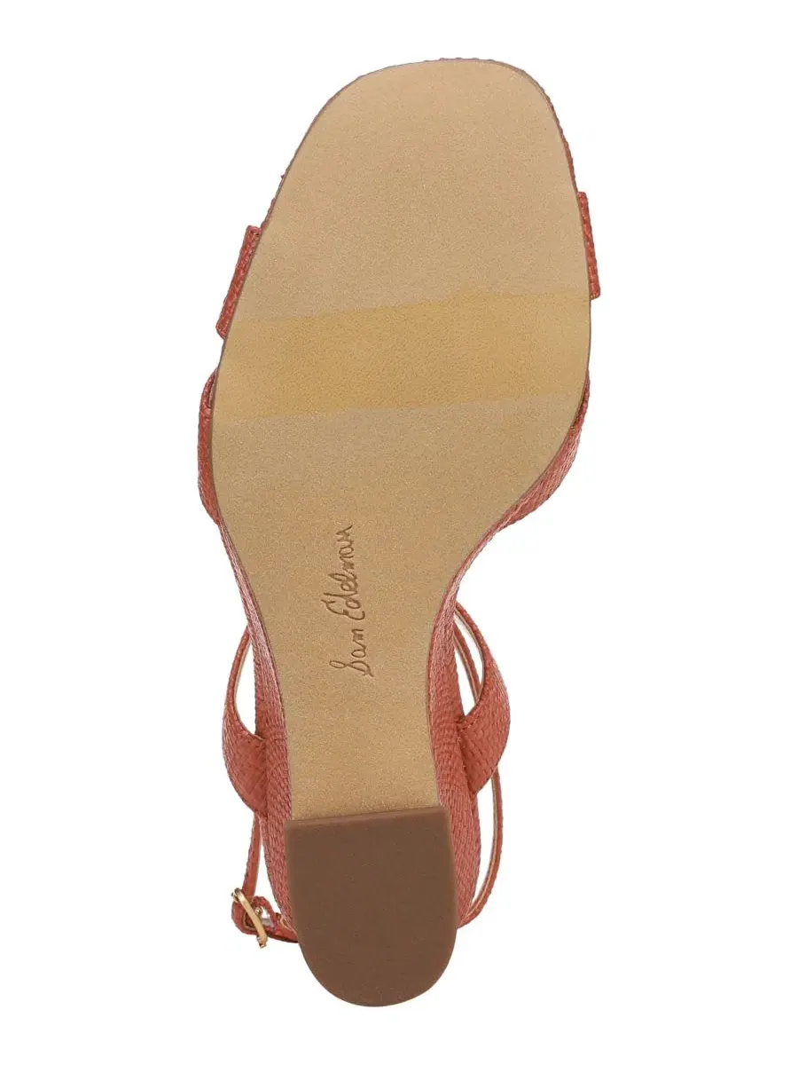 Женские сандалии на танкетке Davi с ремешками Sam Edelman — изображение 5 из 5, коралловый