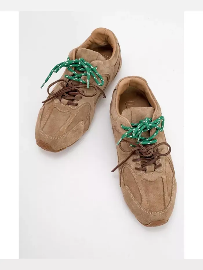Селина Кроссовки из замши и кожи (женские) Forever & Always Shoes — изображение 3 из 5, темный бежевый