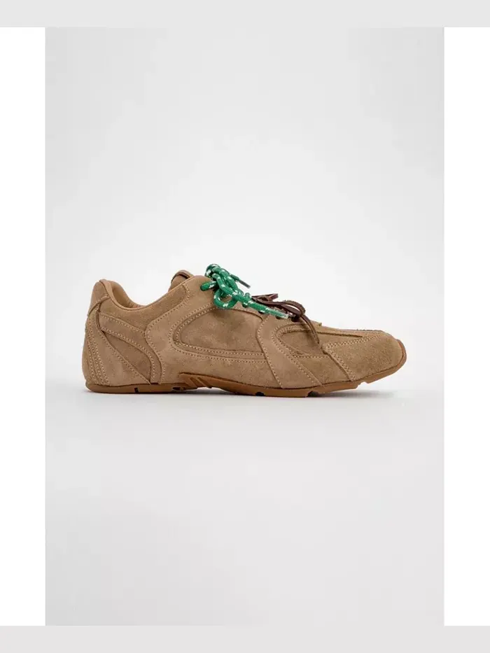 Селина Кроссовки из замши и кожи (женские) Forever & Always Shoes — изображение 4 из 5, темный бежевый