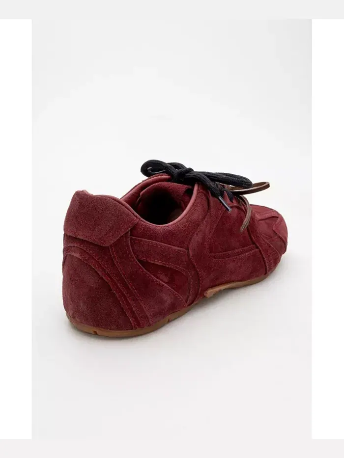 Селина Кроссовки из замши и кожи (женские) Forever & Always Shoes — изображение 4 из 5, темный красный