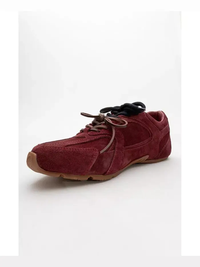 Селина Кроссовки из замши и кожи (женские) Forever & Always Shoes — изображение 5 из 5, темный красный