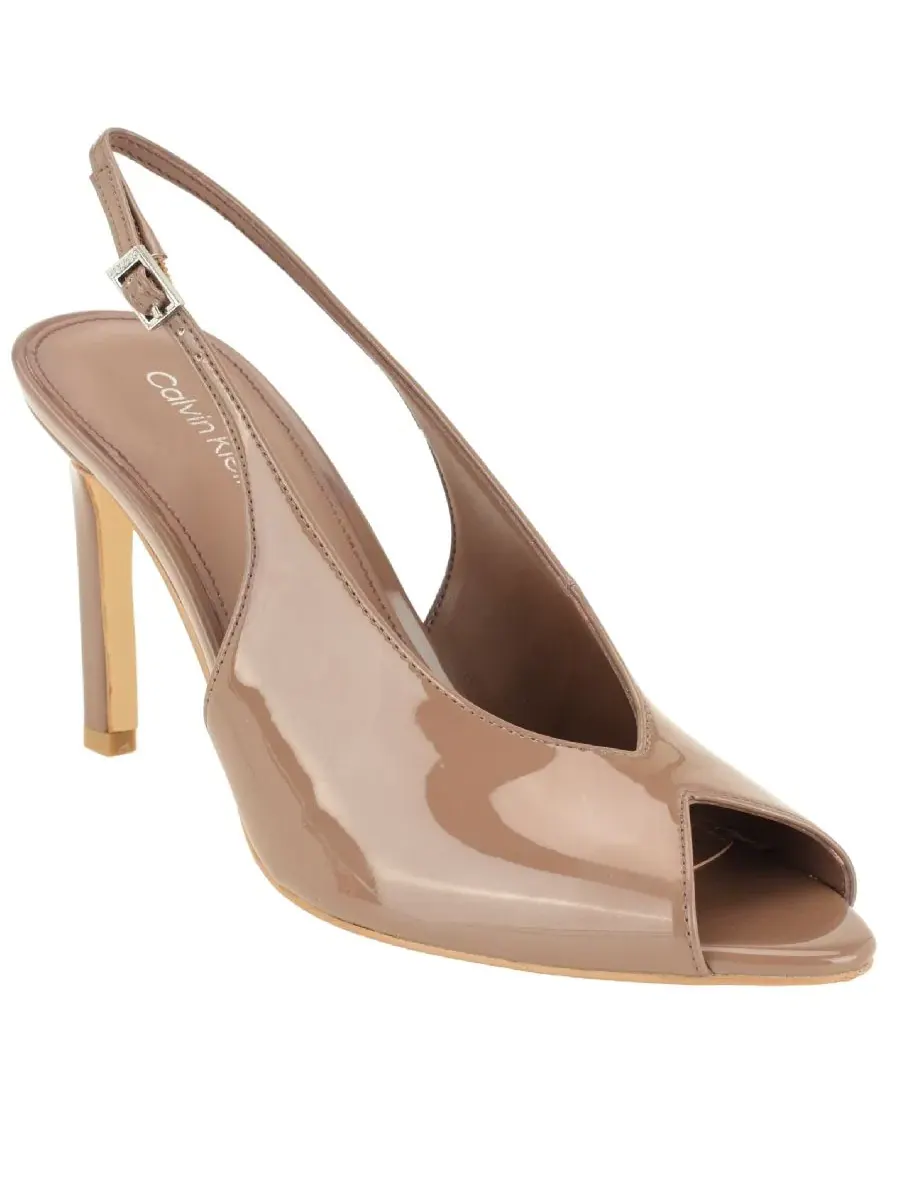 Туфли Dorris Peep Toe High Stiletto Slingback Pump Calvin Klein — изображение 1 из 5, светлый коричневый