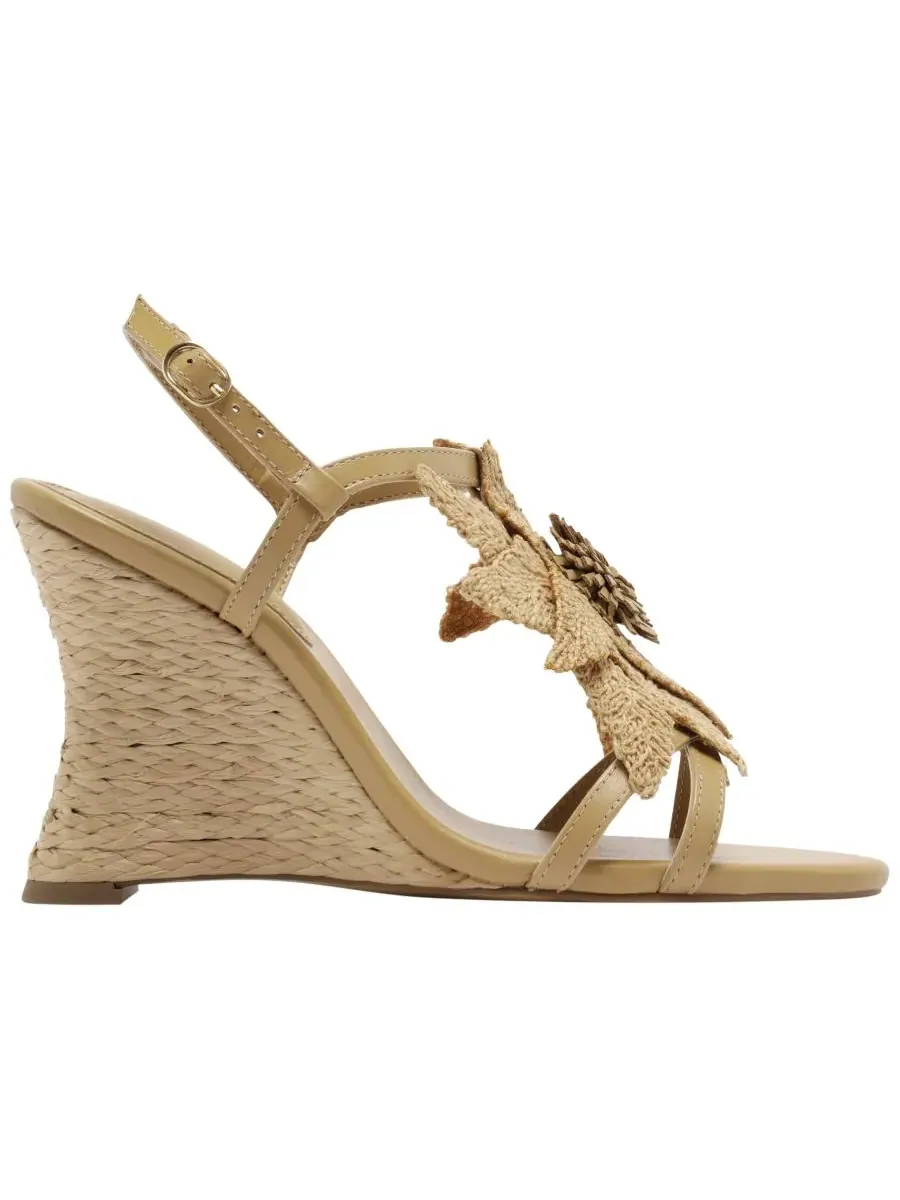 Женские сандалии на танкетке Cali Floral Arezzo — изображение 2 из 5, карамель