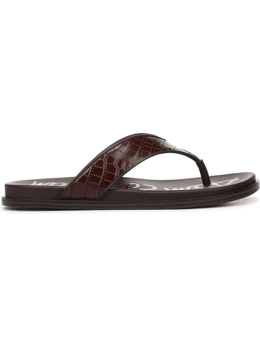 Женские сандалии-шлепанцы Lila Sam Edelman, Maple Bourbon Croco Leather — изображение 2 из 5