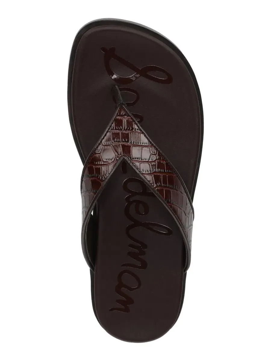 Женские сандалии-шлепанцы Lila Sam Edelman, Maple Bourbon Croco Leather — изображение 4 из 5