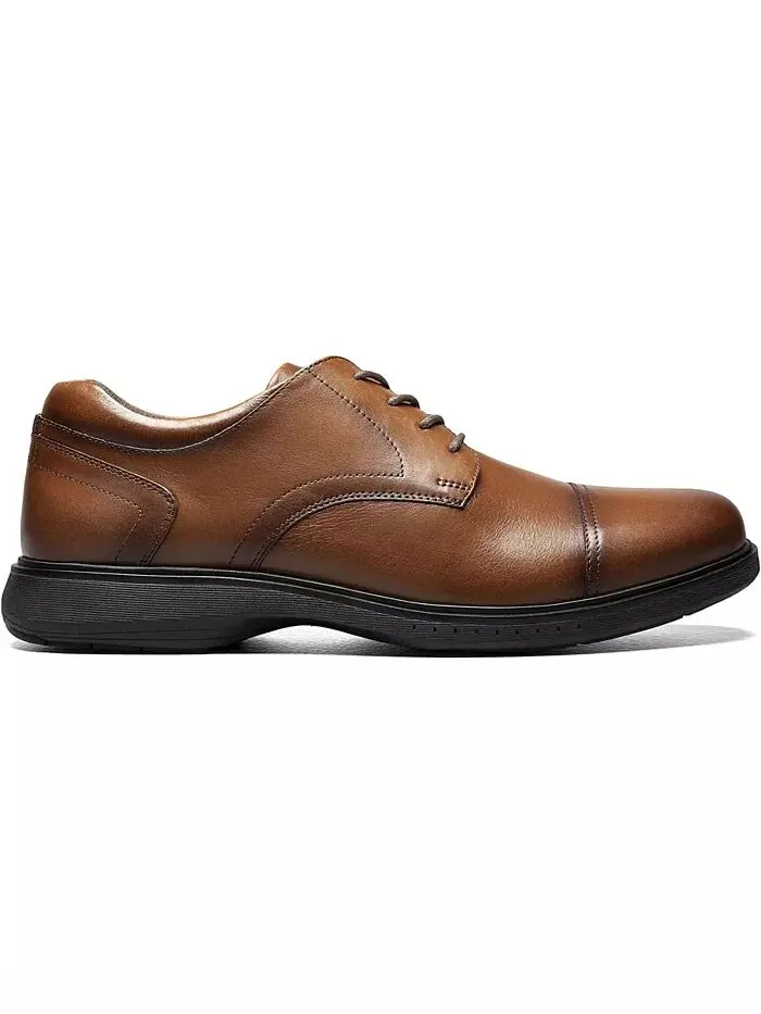 Мужские оксфорды Kore Pro Cap Toe с технологией Slip Antisist Comfort Nunn Bush — изображение 2 из 7, коричневый