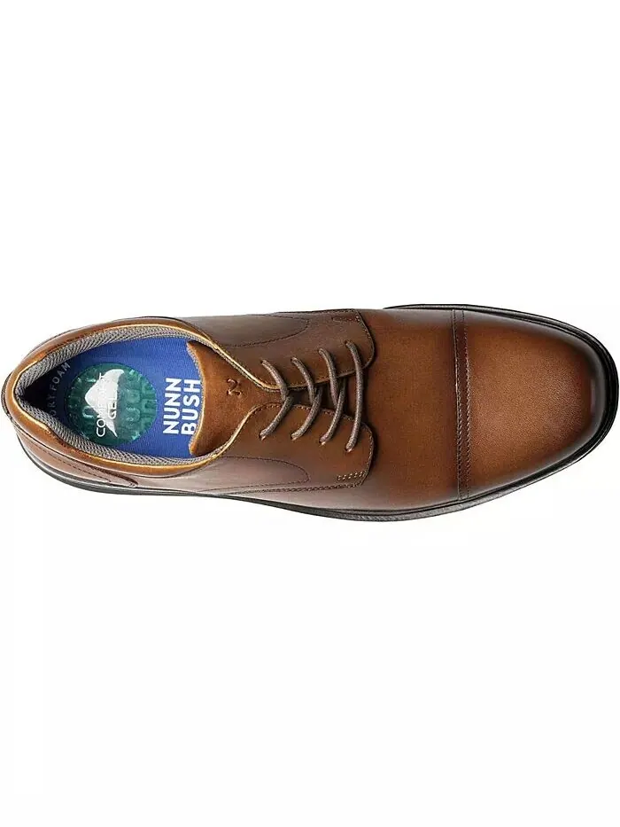 Мужские оксфорды Kore Pro Cap Toe с технологией Slip Antisist Comfort Nunn Bush — изображение 4 из 7, коричневый