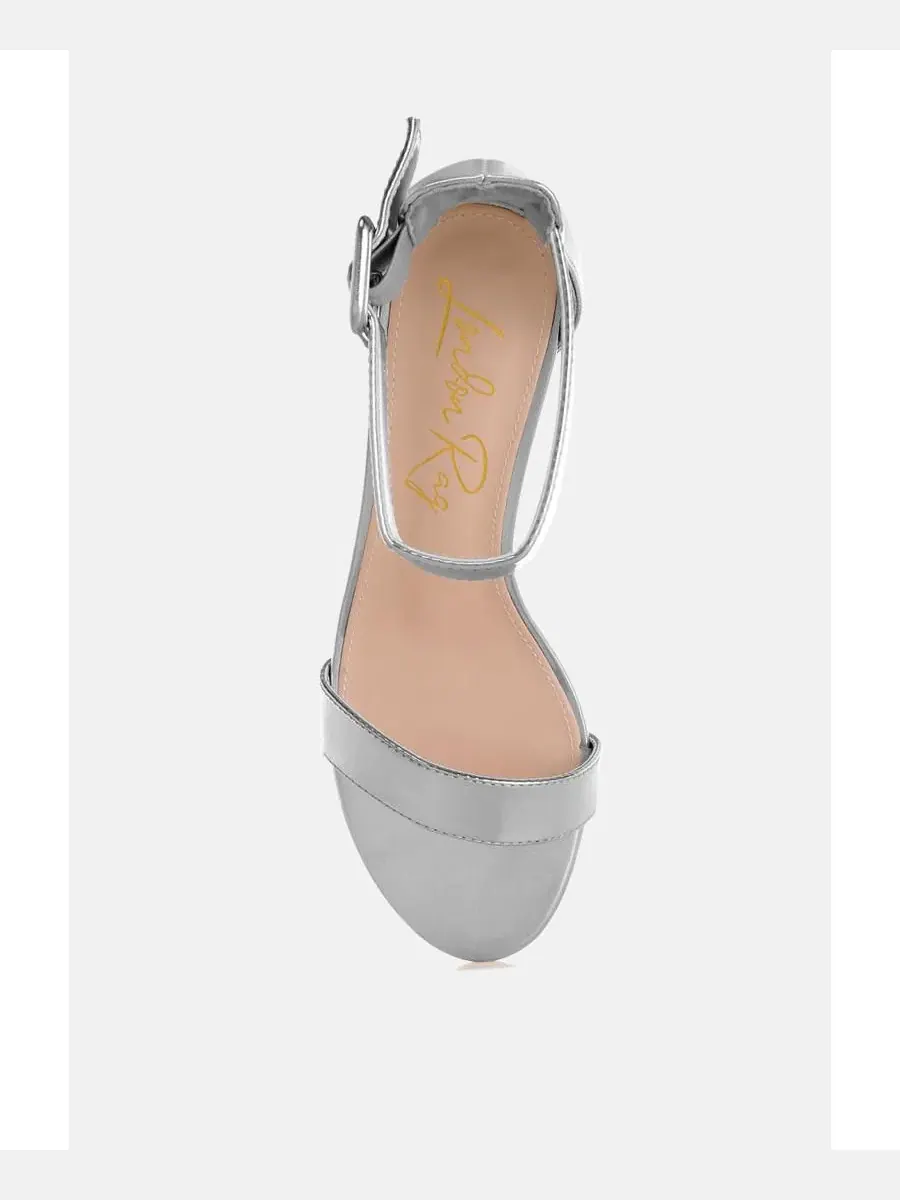 Женские сандалии Yuti на блестящем каблуке-рюмочке London Rag — изображение 4 из 6, серебристый