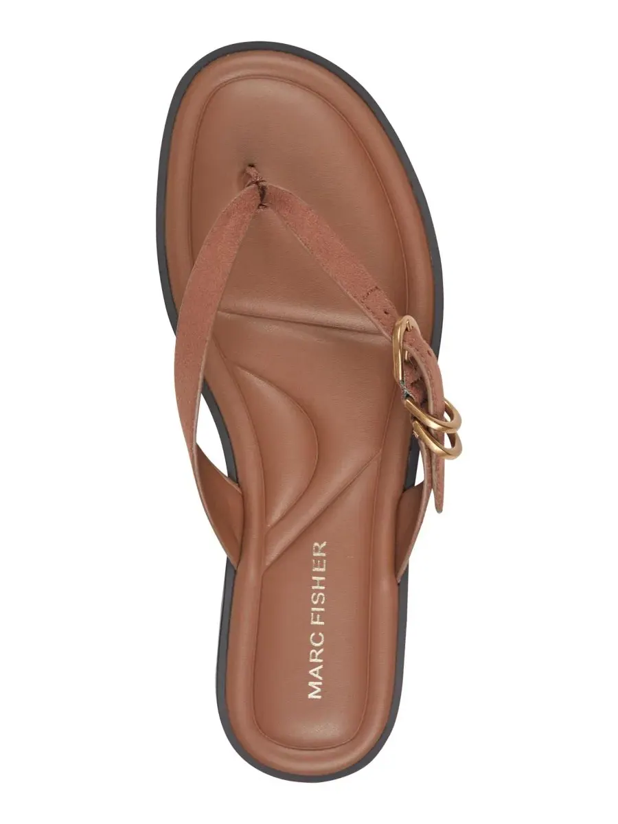 Женские сандалии Retry с пряжкой и ремешком, плоские, без застежек Marc Fisher — изображение 4 из 5, коричневый