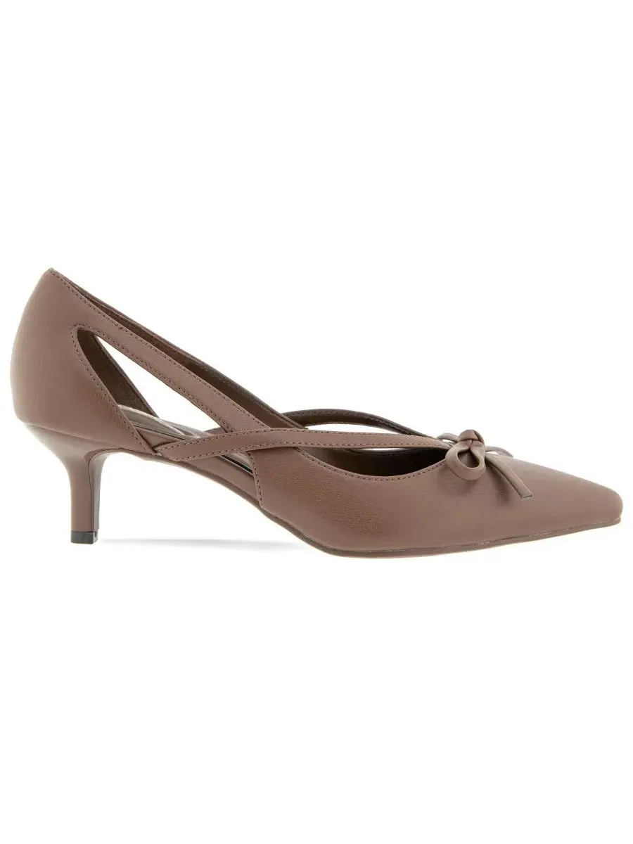 Туфли-лодочки на низком каблуке с бантом Dawny BCBG — изображение 2 из 5, коричневый