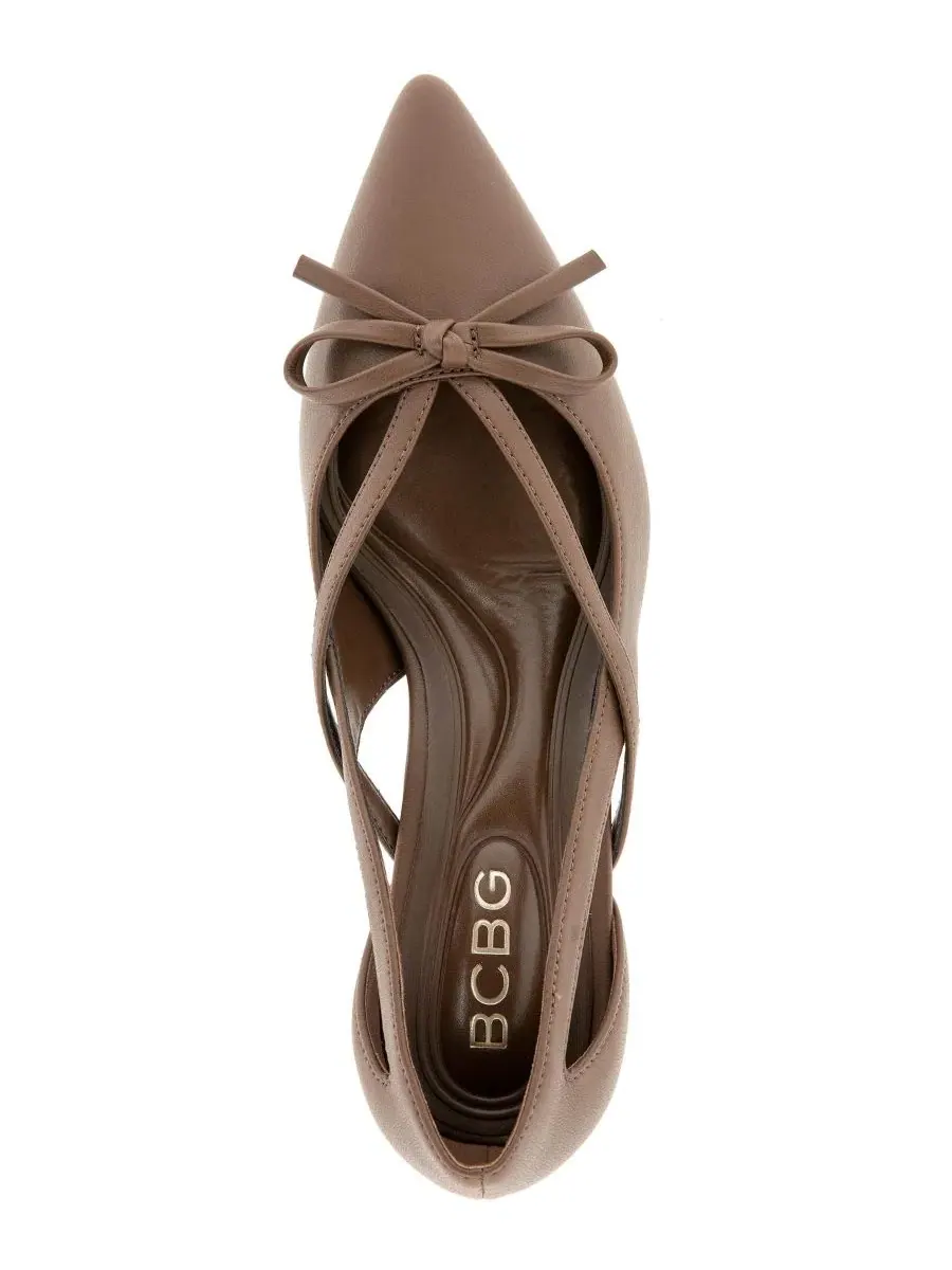 Туфли-лодочки на низком каблуке с бантом Dawny BCBG — изображение 4 из 5, коричневый