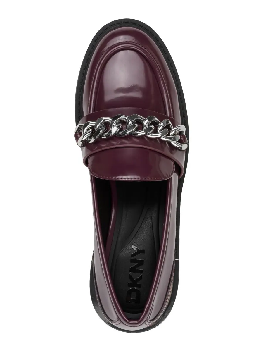 Женские лоферы Ryleigh с цепочкой без шнурков DKNY — изображение 4 из 5, бордовый