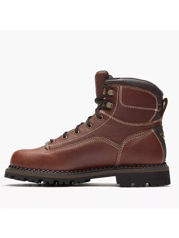Мужские водонепроницаемые рабочие ботинки AMP LT Logger с низким каблуком GEORGIA BOOT — изображение 5 из 7, коричневый