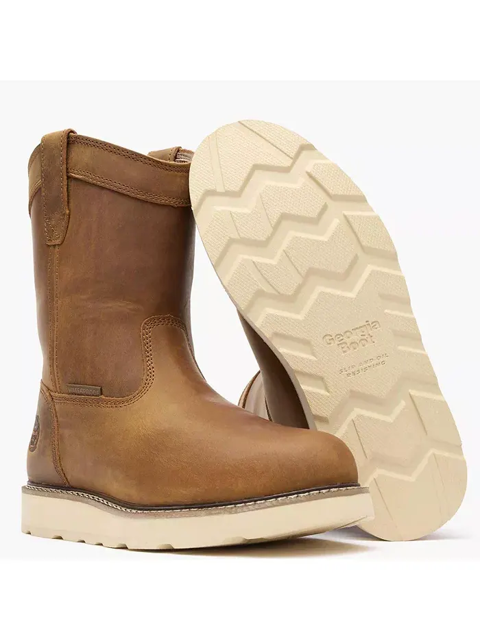 Мужские ботинки Core 37 10" Waterproof Pull On Wedge Georgia Boot — изображение 2 из 7, коричневый