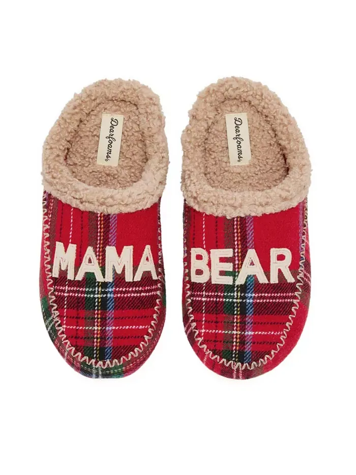 Женские тапочки-кроксы Mama Bear в клетку Dearfoams — изображение 1 из 6, мульти