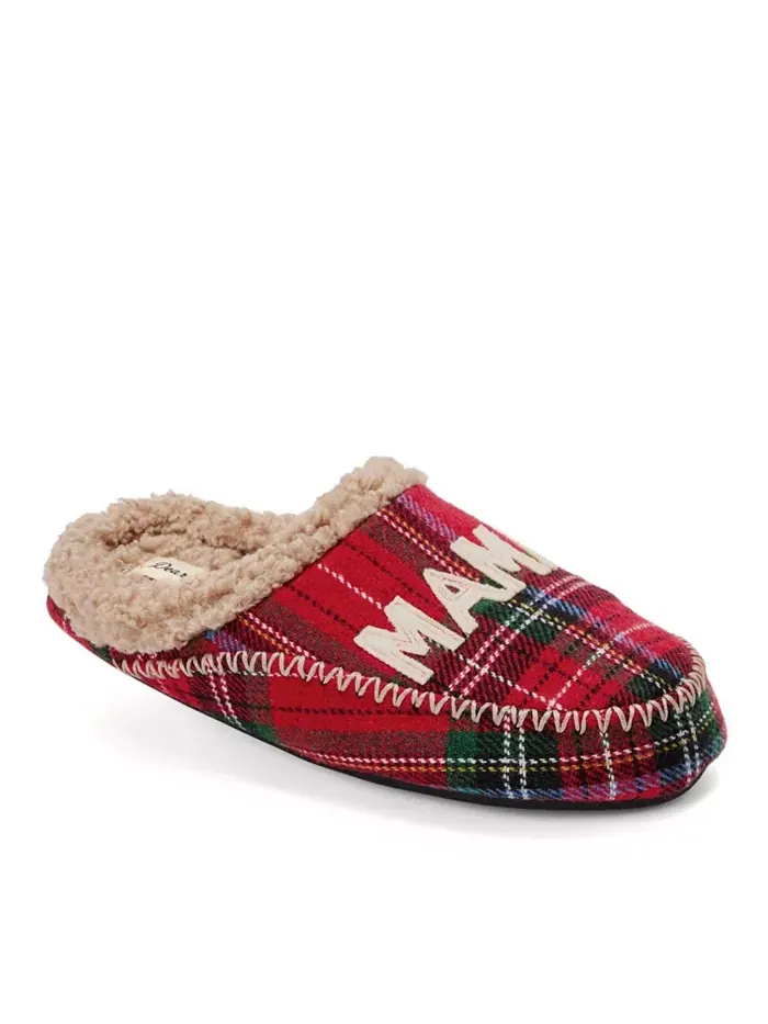 Женские тапочки-кроксы Mama Bear в клетку Dearfoams — изображение 2 из 6, мульти