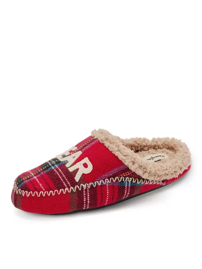 Женские тапочки-кроксы Mama Bear в клетку Dearfoams — изображение 4 из 6, мульти