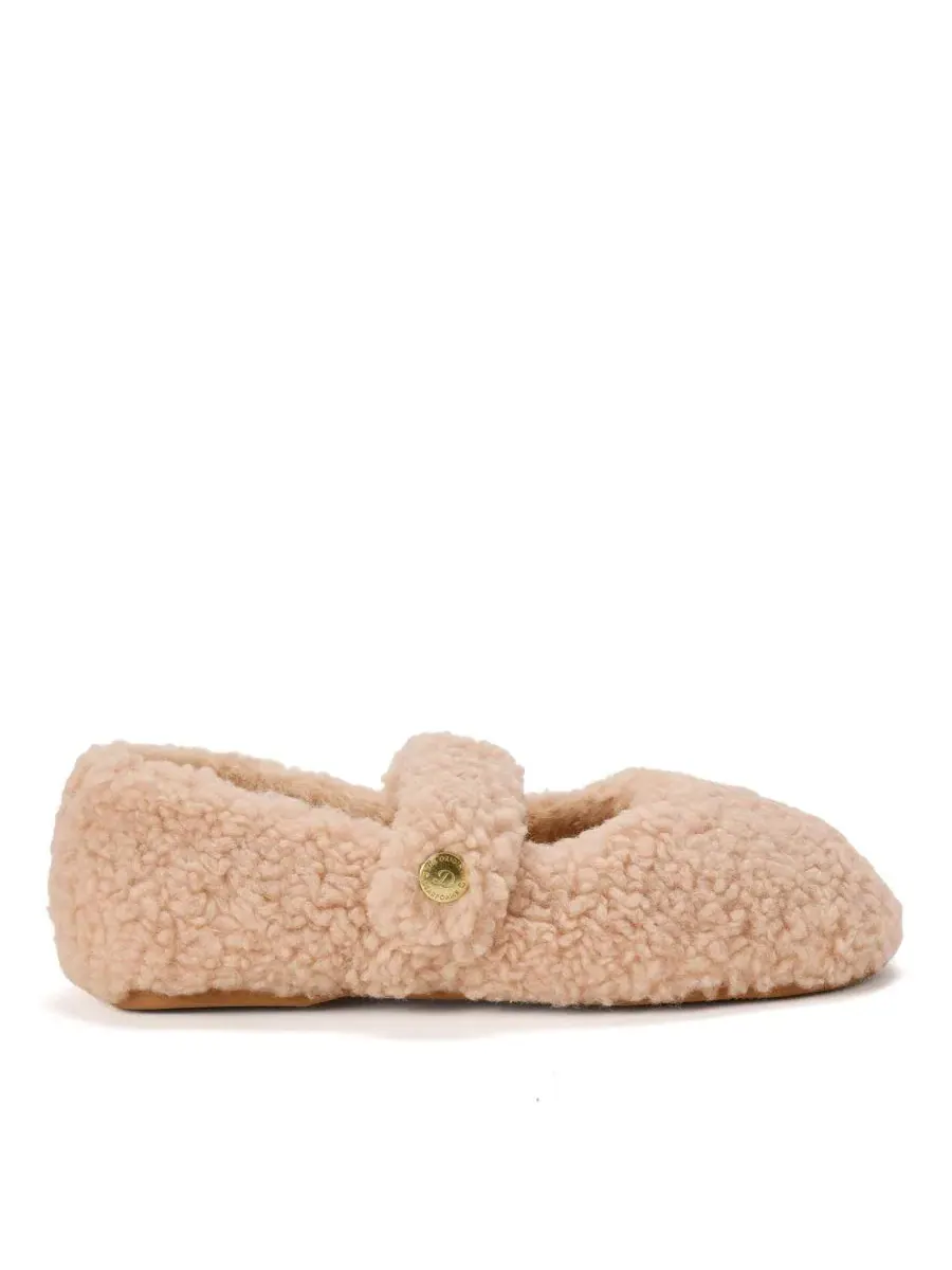Женские тапочки Maryanne Luxe Teddy Maryjane Dearfoams — изображение 2 из 8, бежевый