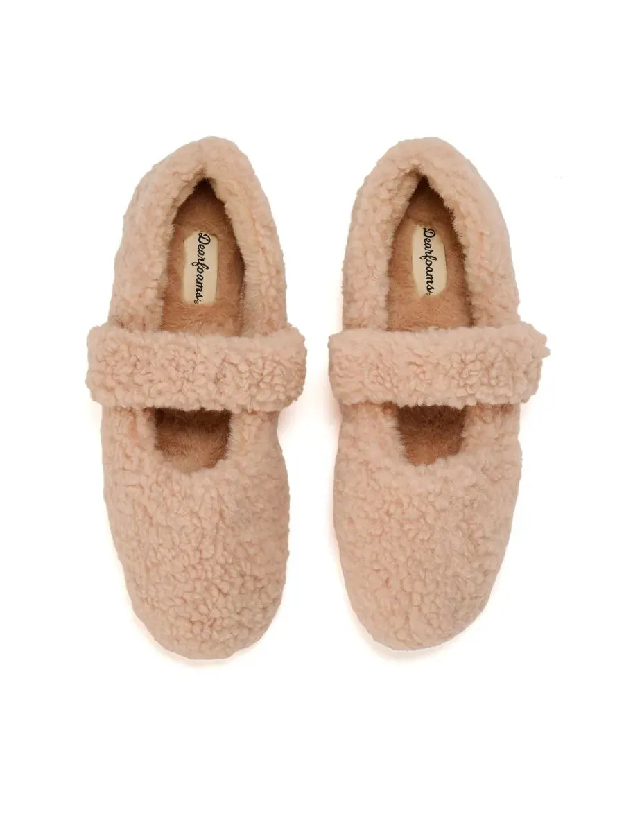 Женские тапочки Maryanne Luxe Teddy Maryjane Dearfoams — изображение 5 из 8, бежевый