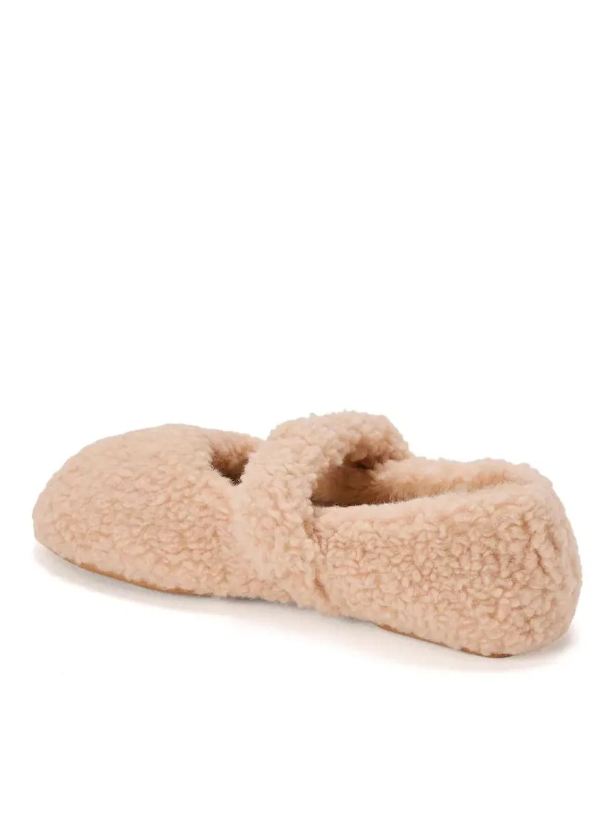 Женские тапочки Maryanne Luxe Teddy Maryjane Dearfoams — изображение 6 из 8, бежевый