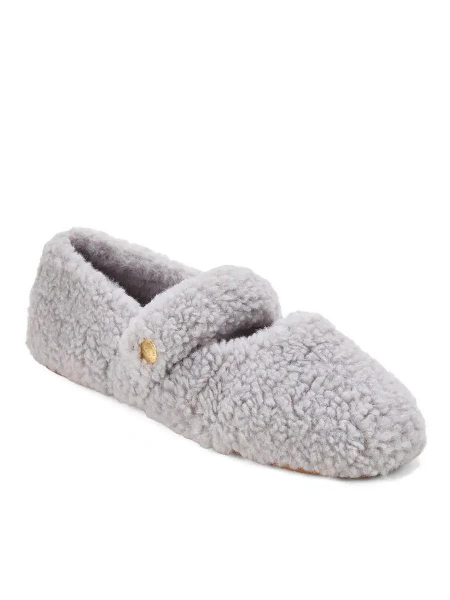 Женские тапочки Maryanne Luxe Teddy Maryjane Dearfoams — изображение 1 из 8, серый