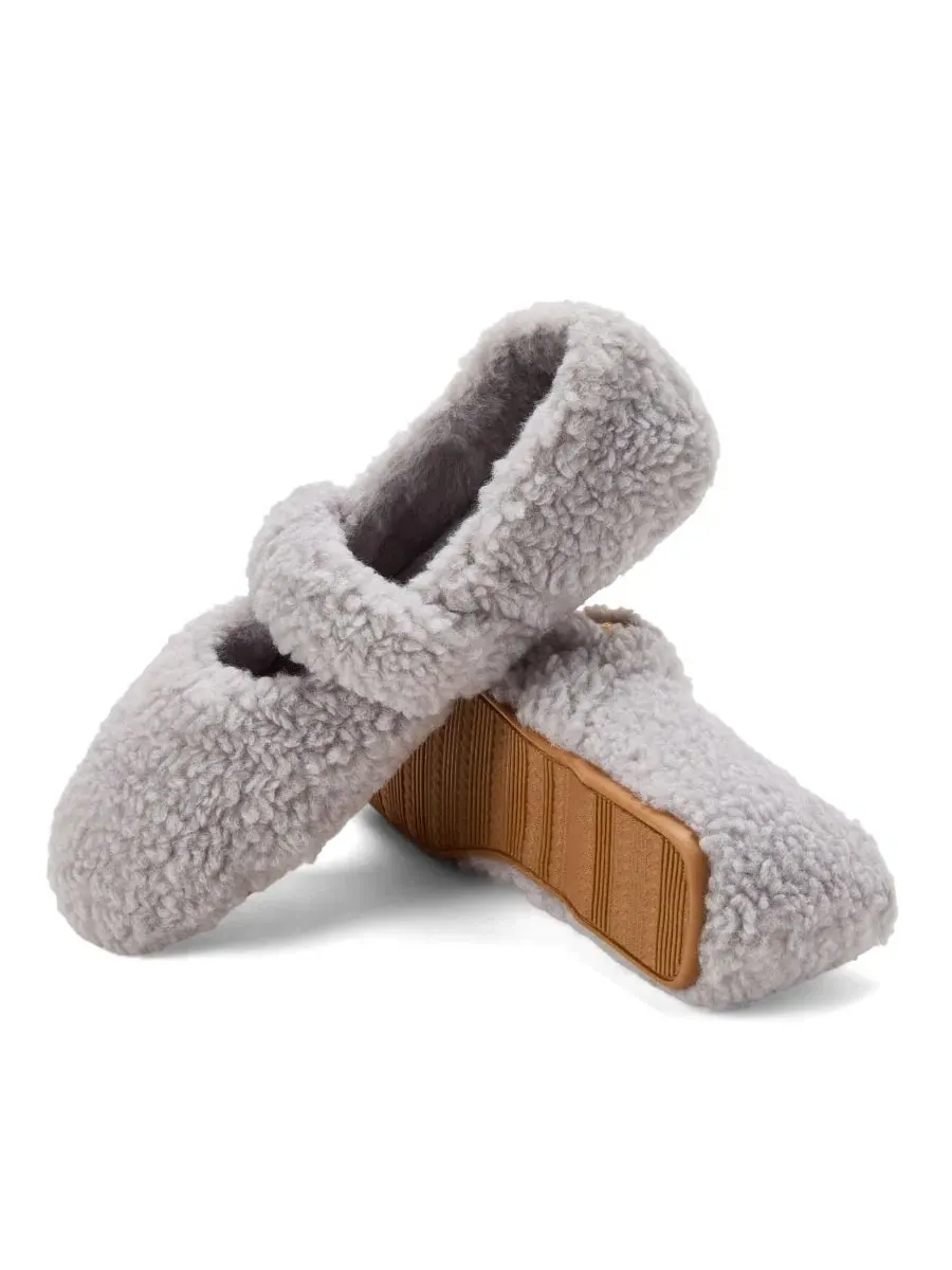 Женские тапочки Maryanne Luxe Teddy Maryjane Dearfoams — изображение 6 из 8, серый
