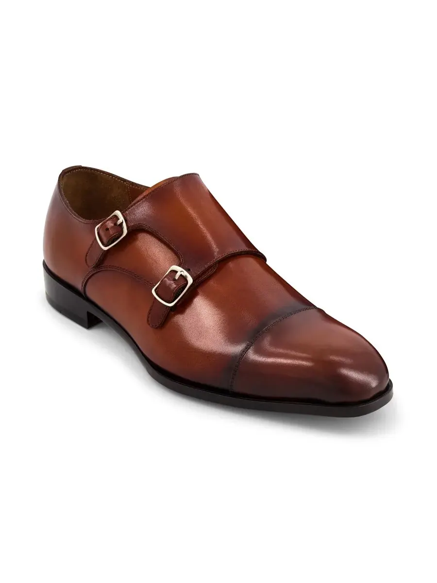 Мужские оксфорды Bexley Double Monk Slip On Anthony Veer — изображение 1 из 5, бежевый