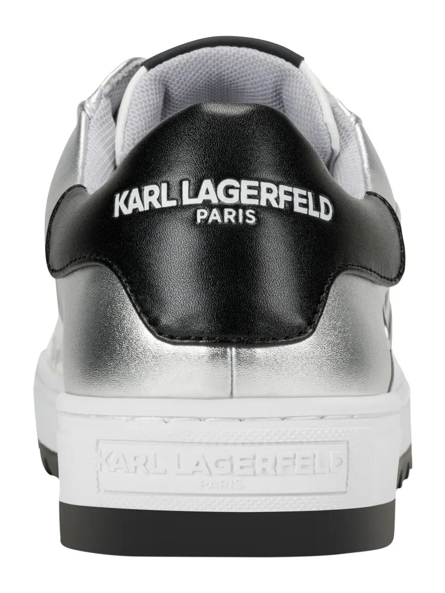 Мужские кроссовки на шнуровке от Карла Лагерфельда Karl Lagerfeld Paris — изображение 5 из 9, белый/серебристый