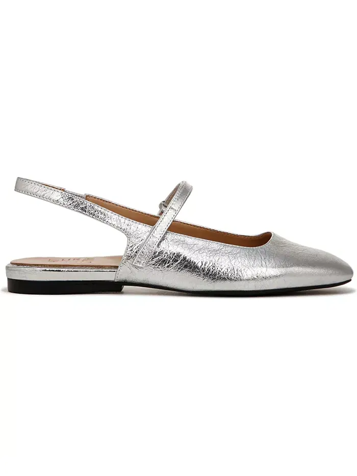Женские балетки Connie Slingback Mary Jane Naturalizer — изображение 2 из 6, серебристый