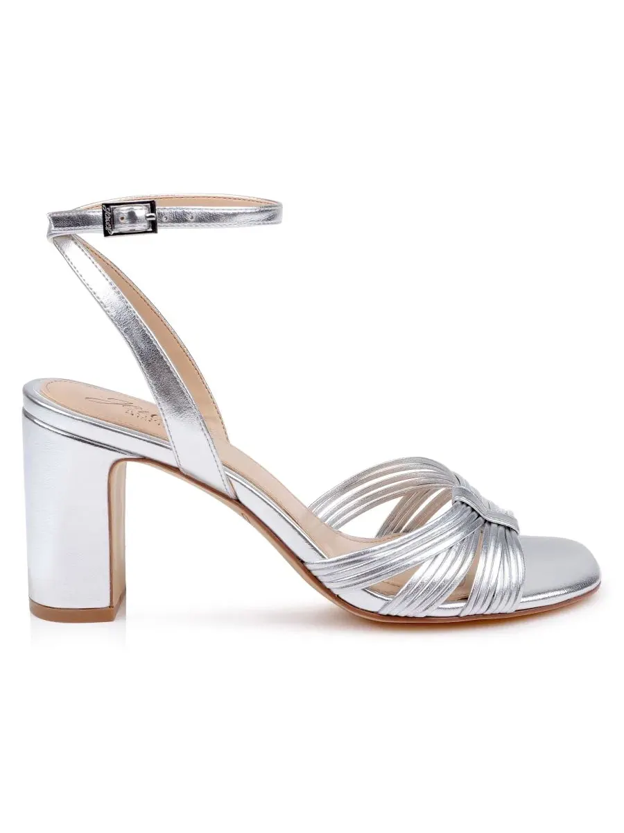Туфли-сандалии на каблуке с квадратным носком Zaylee Square Toe Dress Sandals Jewel Badgley Mischka — изображение 2 из 5