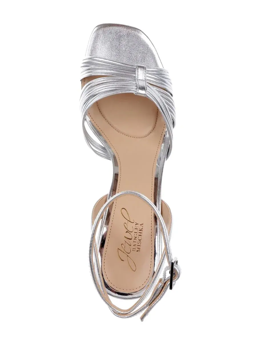 Туфли-сандалии на каблуке с квадратным носком Zaylee Square Toe Dress Sandals Jewel Badgley Mischka — изображение 4 из 5