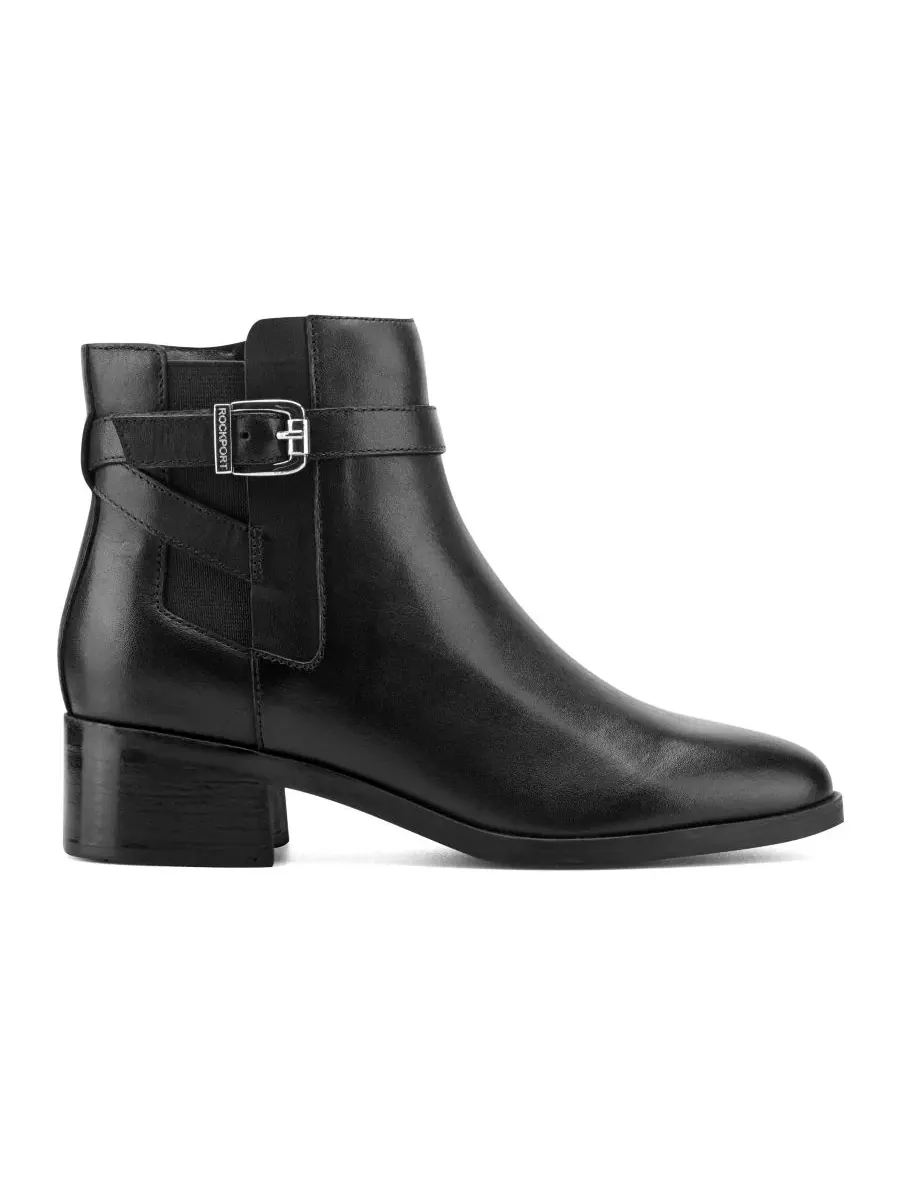 Ботильоны Teegan на каблуке-блоке с кожаным верхом Rockport — изображение 2 из 5, черный