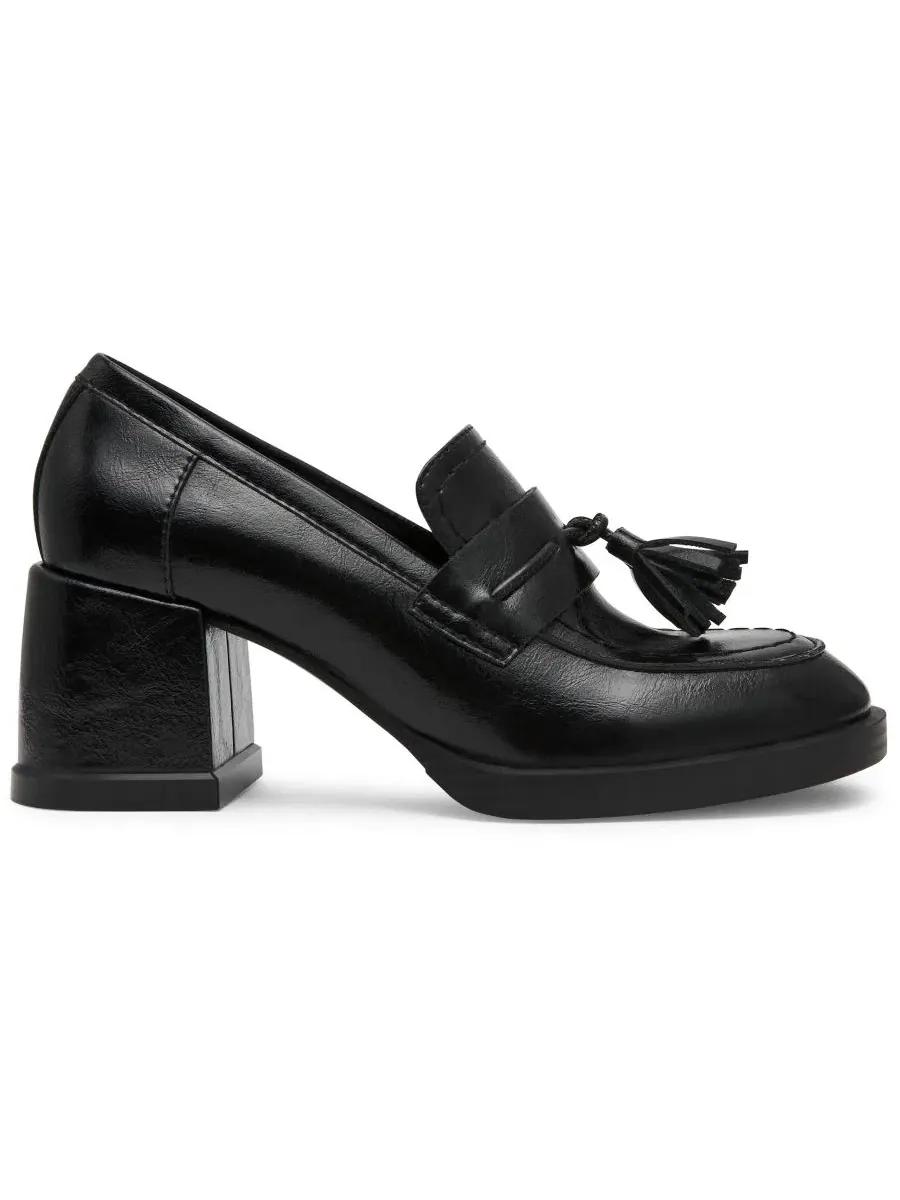 Туфли-лоферы Bettie Block Heel Tassel на каблуке-блоке Steve Madden — изображение 2 из 7, черный