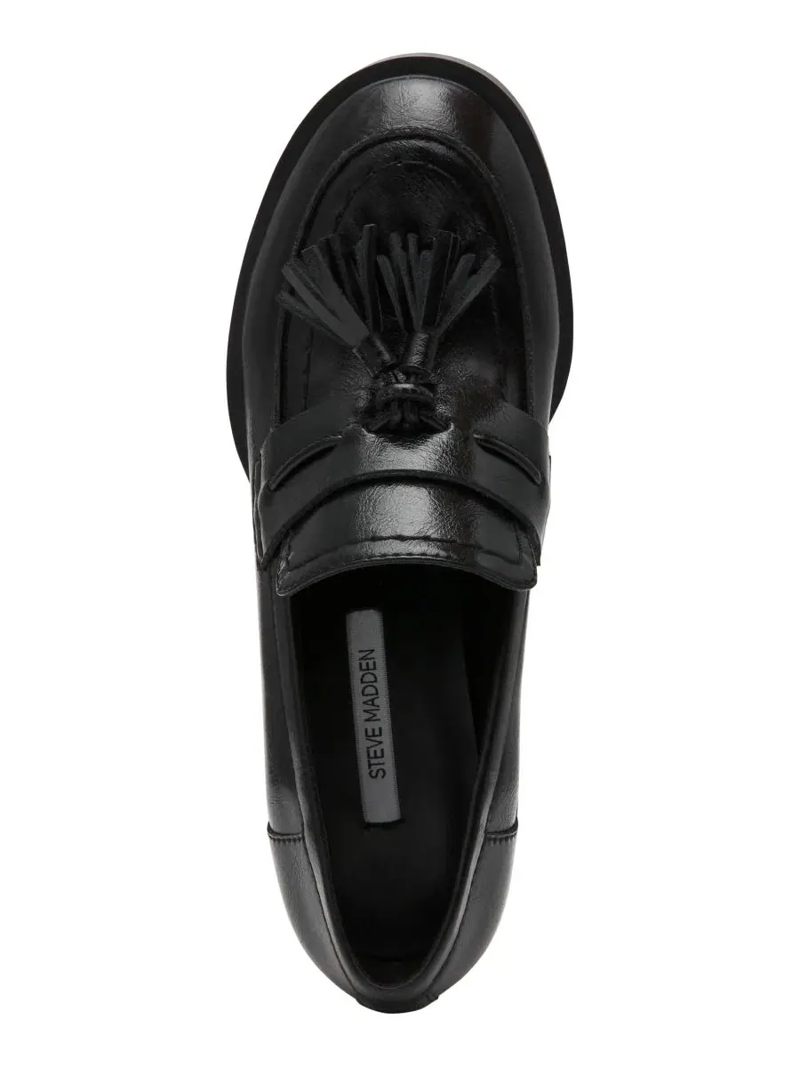 Туфли-лоферы Bettie Block Heel Tassel на каблуке-блоке Steve Madden — изображение 4 из 7, черный