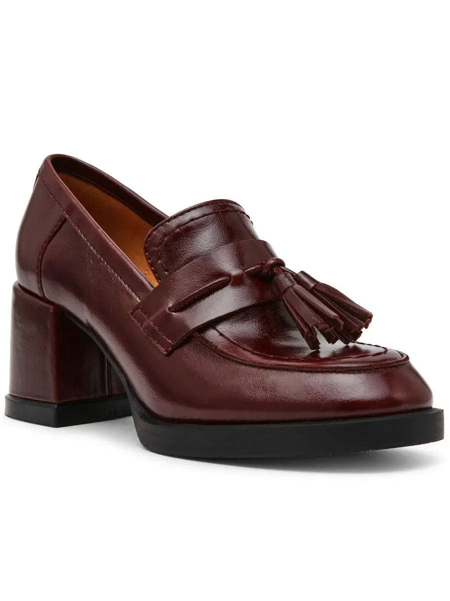 Туфли-лоферы Bettie Block Heel Tassel на каблуке, кожаные Steve Madden