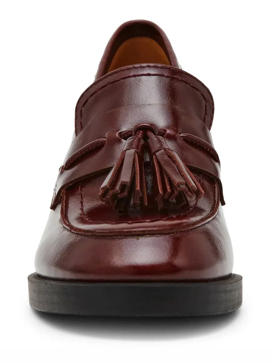 Туфли-лоферы Bettie Block Heel Tassel на каблуке, кожаные Steve Madden — изображение 7 из 7, бордовый