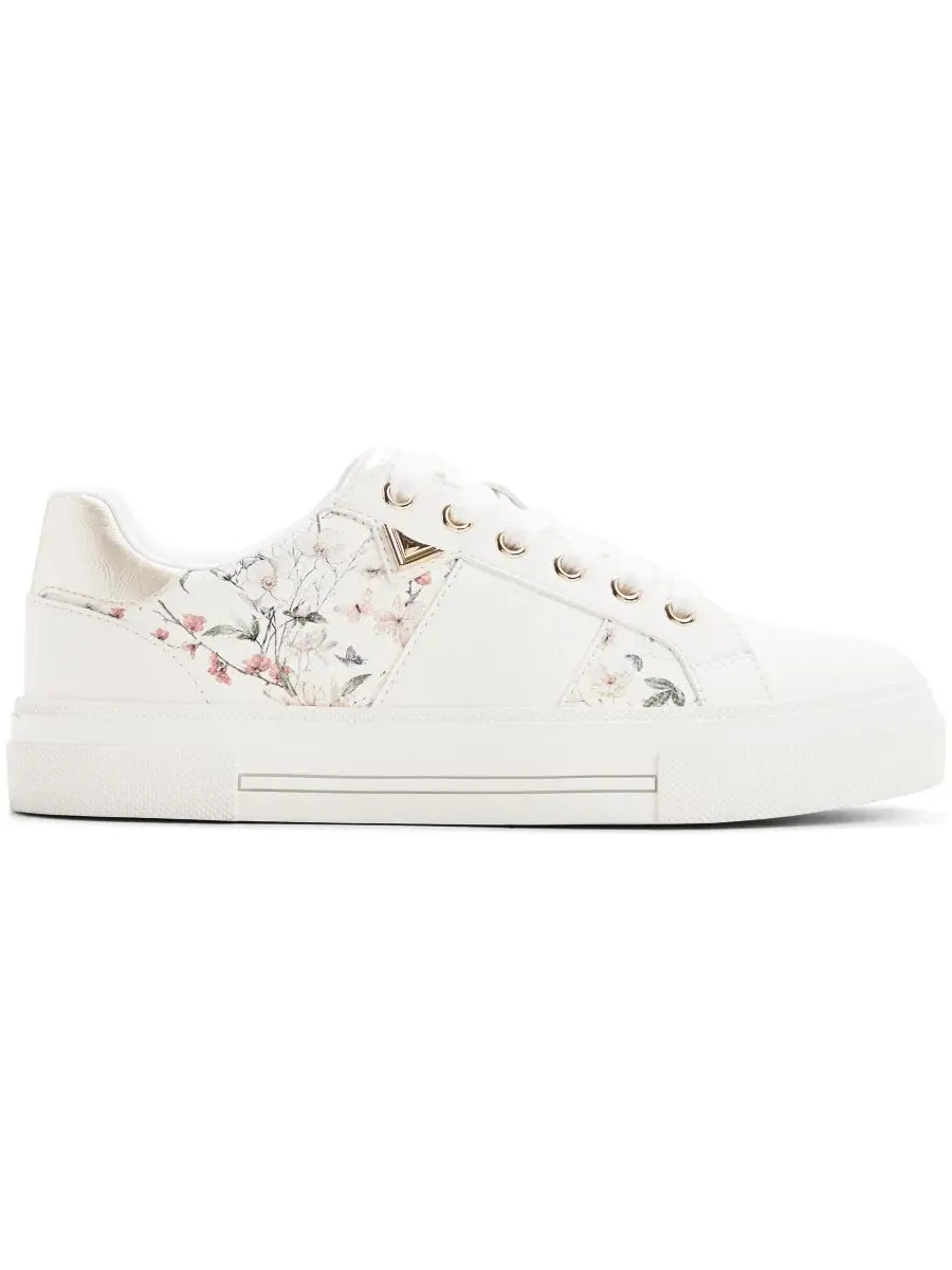 Кроссовки женские с плоской подошвой и круглым носком, модель Saddie Jogger Lace-Up ALDO — изображение 2 из 5, белый мульти