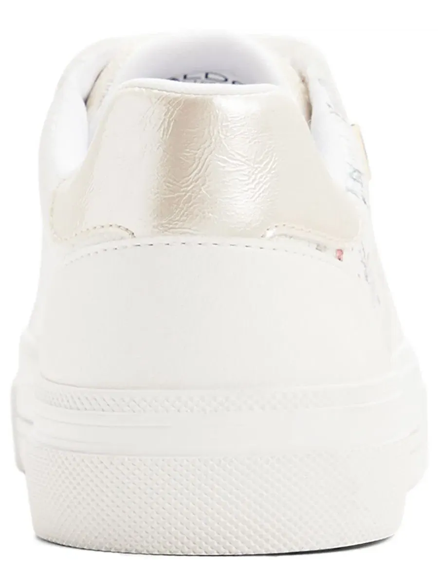 Кроссовки женские с плоской подошвой и круглым носком, модель Saddie Jogger Lace-Up ALDO — изображение 3 из 5, белый мульти