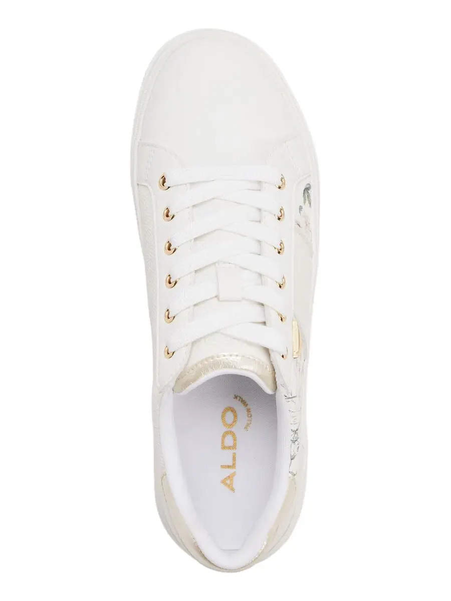 Кроссовки женские с плоской подошвой и круглым носком, модель Saddie Jogger Lace-Up ALDO — изображение 4 из 5, белый мульти