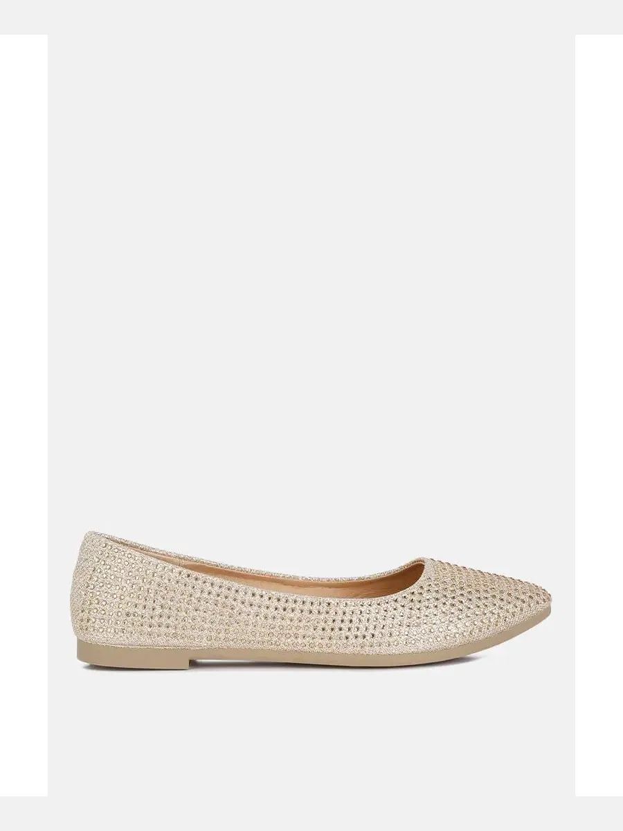 Балетки с декором Denki Studded London Rag — изображение 1 из 5, золото