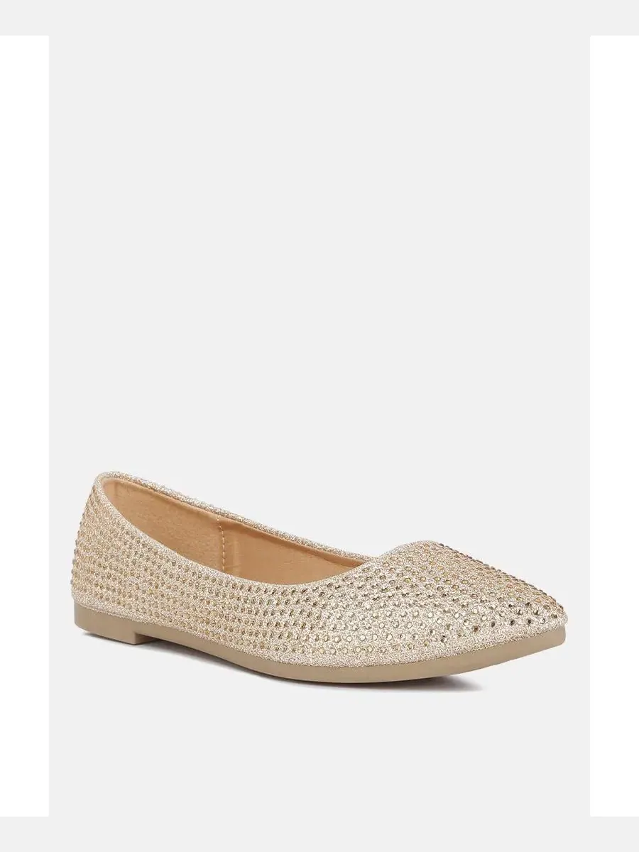 Балетки с декором Denki Studded London Rag — изображение 3 из 5, золото