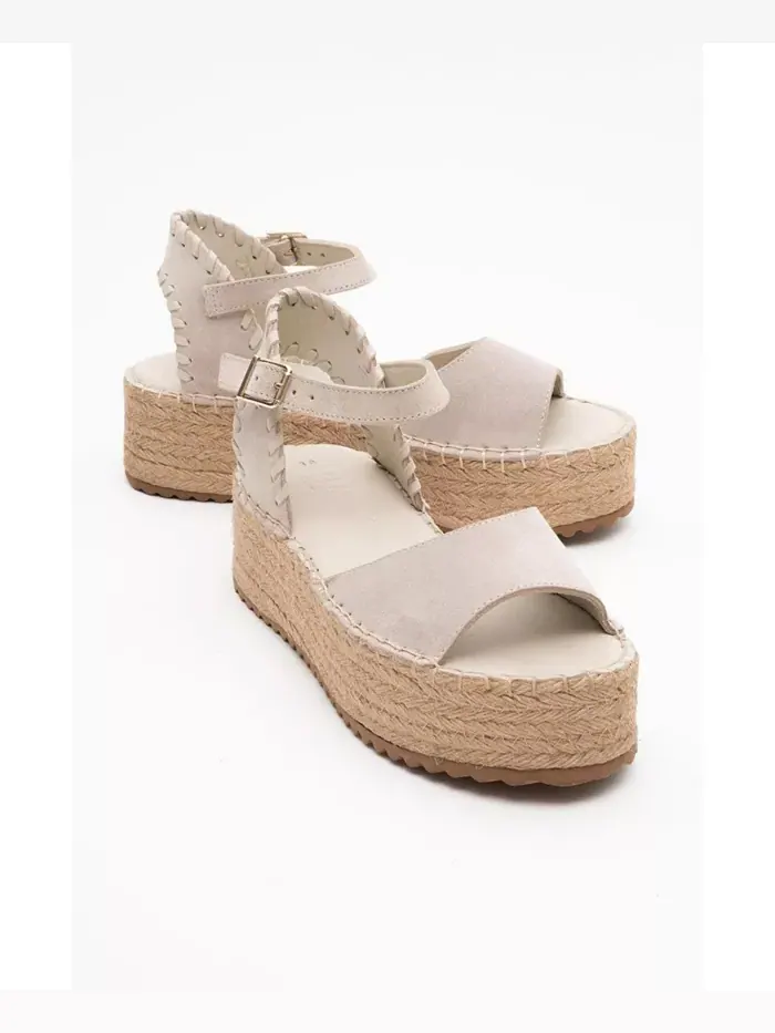 Сандалии Serez Leather Platform Espadrilles (женские) Forever & Always Shoes — изображение 1 из 4, бежевый