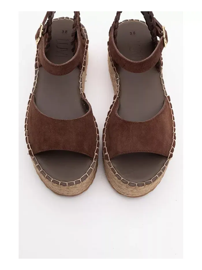 Сандалии Serez Leather Platform Espadrilles (женские) Forever & Always Shoes — изображение 2 из 4, коричневый
