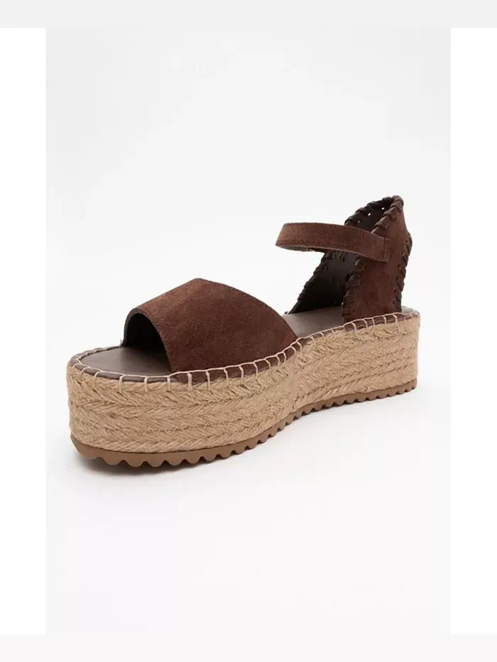Сандалии Serez Leather Platform Espadrilles (женские) Forever & Always Shoes — изображение 4 из 4, коричневый
