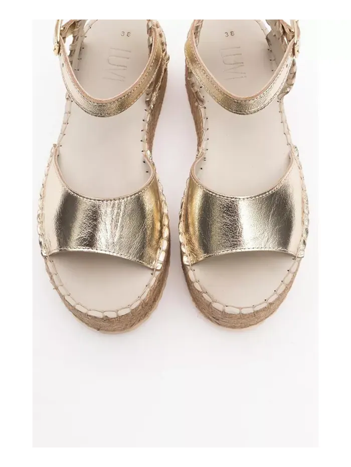 Сандалии Serez Leather Platform Espadrilles (женские) Forever & Always Shoes — изображение 2 из 4, золотистый