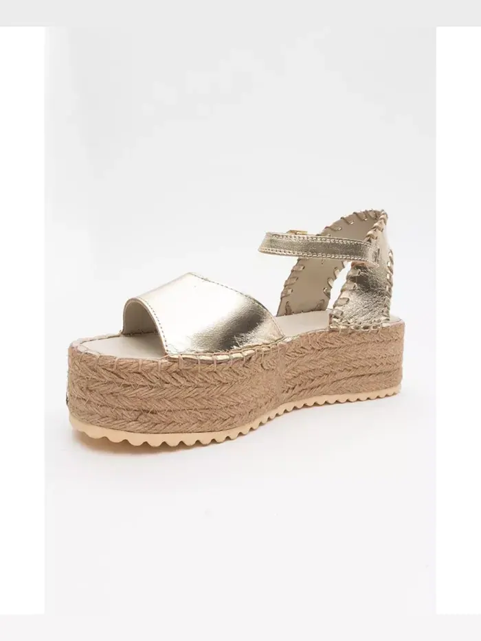 Сандалии Serez Leather Platform Espadrilles (женские) Forever & Always Shoes — изображение 3 из 4, золотистый