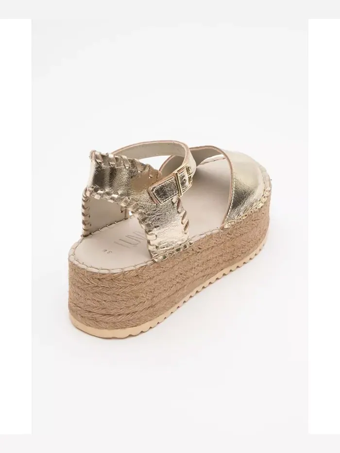 Сандалии Serez Leather Platform Espadrilles (женские) Forever & Always Shoes — изображение 4 из 4, золотистый